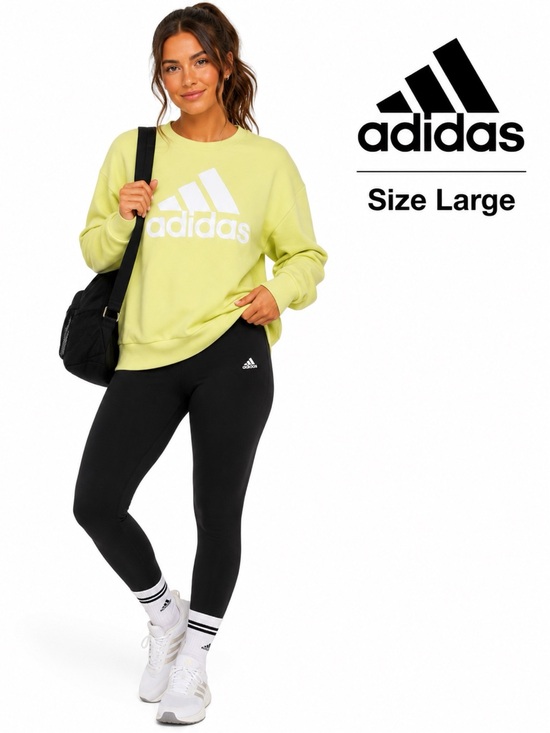 adidas Tops - ADIDAS Yellow Graphic Sweatshirt Size Large